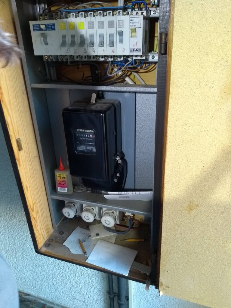 Sicherungskasten Stromzähler Netz Burgenland alt