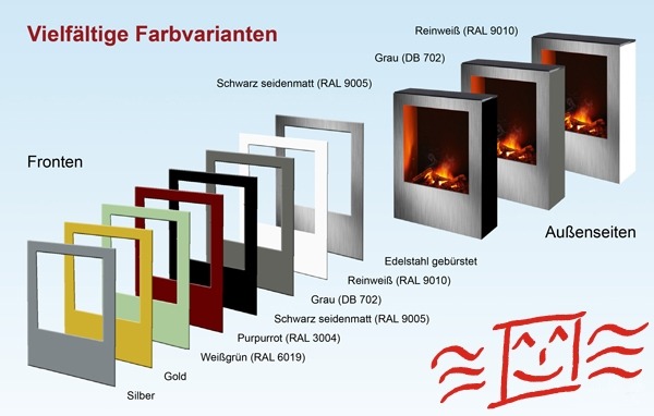 Infrarot-Kamin "Large" 1200W 5 Infrarot Kamin Farbvarianten