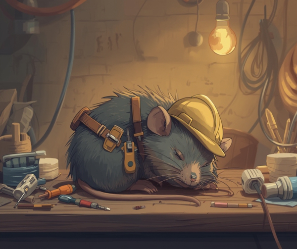 Elektriker Kabelratte Urlaub Ausruhen