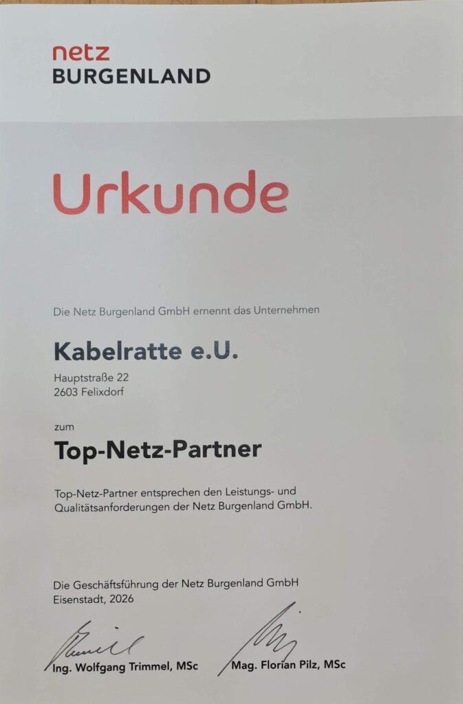 Top-Netz-Partner Netz Bugenland Kabelratte e. U.